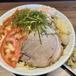 らーめん菊 - 限定『明太マヨ冷やし中華』（1,450円）＋チャンジャ（150円）＋ショウガ（70円）、ニンニクコール