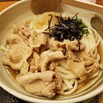 銀座 木屋 - 冷たい肉ぶっかけうどん。