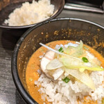 香氣　四川麺条  - 追加ライス＆蒸し鶏乗っけて坦々蒸し鶏丼完成♡