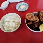 中華そば　まるせい - 定食② からあげ3個＋ライス小