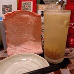 ポジティブ居酒屋 思いやり - 「凍ってる」おしぼり　←直立した！