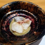 すし 碧海 - アザハタ松笠と焼き茄子ソース