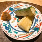 炭割烹 新谷 - 和歌山県産ズッキーニ梅肉添え