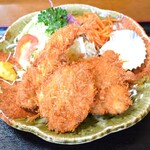 とんかつ すず広 - ミックス定食※ヒレ、海老、白身魚