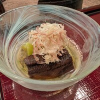 うかい鳥山 - 茗荷が驚くほどサクサク。いいお出汁。全部飲み干し。