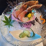翁 本家 - 生ずわい蟹の刺身