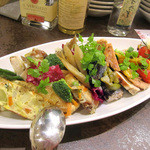 大扇食堂 - 本日のおまかせ前菜、別角度(2014.10月)