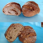 Pan Peace - クルミと白イチジク、クルミとレーズンの断面