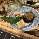 にし屋別荘 - 編み籠に八寸