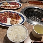 焼肉のバーンズ - 三種盛り定食＠１５００円