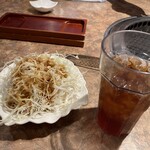 焼肉のバーンズ - 梅ドレッシングと烏龍茶
