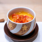 うを徳 - 2025.8 トマトの茶碗蒸し（フカヒレ、新銀杏、百合根、梅入り）