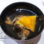 うを徳 - 2025.8 長良川産天然鮎の炭火焼きと鹿ヶ谷かぼちゃのお椀