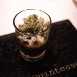 カンテサンス - ・蛤のブイヨンシャーベット / 雲丹 / 鱧 / 胡瓜 / 荏胡麻