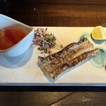 炭火鉄板焼　杜季 - 太刀魚とフルーツトマト