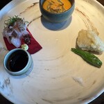 炭火鉄板焼　杜季 - 前菜３種