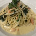 ピッツェリア サナーレ - サーモンとほうれん草のクリームソース