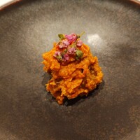 鮨のしはち - 根室産あん肝とスイカの奈良漬け