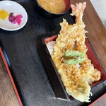 小作 河口湖店 - 海老穴子天丼(味噌汁、漬物付き)  1,500円