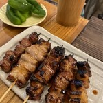 もつ焼き いしん - おまかせ5本盛り合わせ