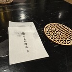 らーめん竹三 - 紙ナプキン　コースター　こだわっています