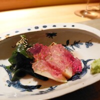 常 - ●煮あわび　金時草  ジュレ