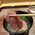 永山 - 榊山牛のしゃぶしゃぶ、九条ねぎ、原木椎茸