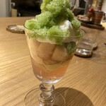 forare - バジルシーベルト、桃、塩ミルクジェラート、底のジュレまで美味しい、これだけで1,000円は下らないはず、ありがとうございます♪
