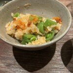 永山 - 桜エビの炊き込みご飯
      　　スナップエンドウ、新生姜