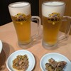 カシワヤ - 生ビール、お通し