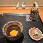 玉笑 - 卵　薬味　熱いつゆ