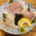 函館刺し盛り三種盛り合わせ
