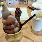 BON OKAWA 軽井沢チョコレートファクトリー - プレミアムソフトクリーム(チョコ)&ICE珈琲､クッキー付き