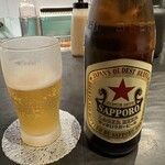 とんかつ ふじ井 - 瓶ビール（赤星）