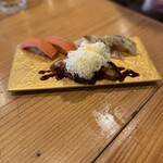 スシエビス 恵比寿本店 - 飲めるサーモン、飲める炙りえんがわ、とろける鰻バター