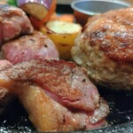 STEAK&HAMBURG ひげ - 荒挽きハンバーグ＆サフォーククロスラムランプ200ｇ