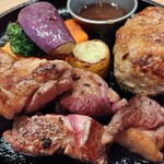 STEAK&HAMBURG ひげ - 荒挽きハンバーグ＆サフォーククロスラムランプ200ｇ