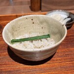 薪鳥新神戸 - そぼろご飯(1杯目)
