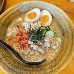 麺場 田所商店 - 冷や汁味噌ラーメンのアップ