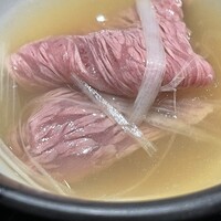 和牛lab K - イチボのしゃぶしゃぶのアップ