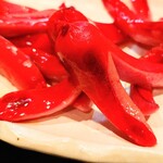 居酒屋 味平 - 謎の赤いタコ星人（焼ウインナー）