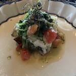 八坂 - 鱧　賀茂茄子　青柚子　鱧はバターを使ってコンフィ仕立て