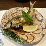 寿し肴和志 - 鮎と焼きとうもろこし