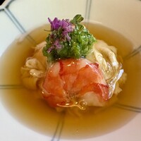 葉山 日影茶屋 - 生湯葉　オクラ掛け