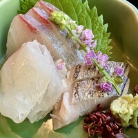 葉山 日影茶屋 - お造り　鯛　鰤　鰆