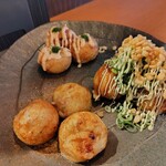 はち八 - 三種盛り(素焼(しお)・イカ天ネギマヨ・明太マヨ)