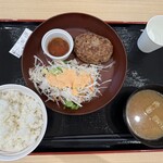 ありあけ食堂 - ハンバーグ定食(大盛り) 750円