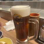 秋吉 - ドリンク写真:生ビール（ハーフ＆ハーフ）520円