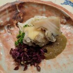 鮨旬美西川 - 鮑の天ぷらうどん