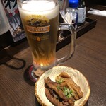 白木屋 - 一番搾り+お通し